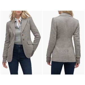 Favorite Daughter Women's Frost Grey The City Layered Wool Blazer Size Small